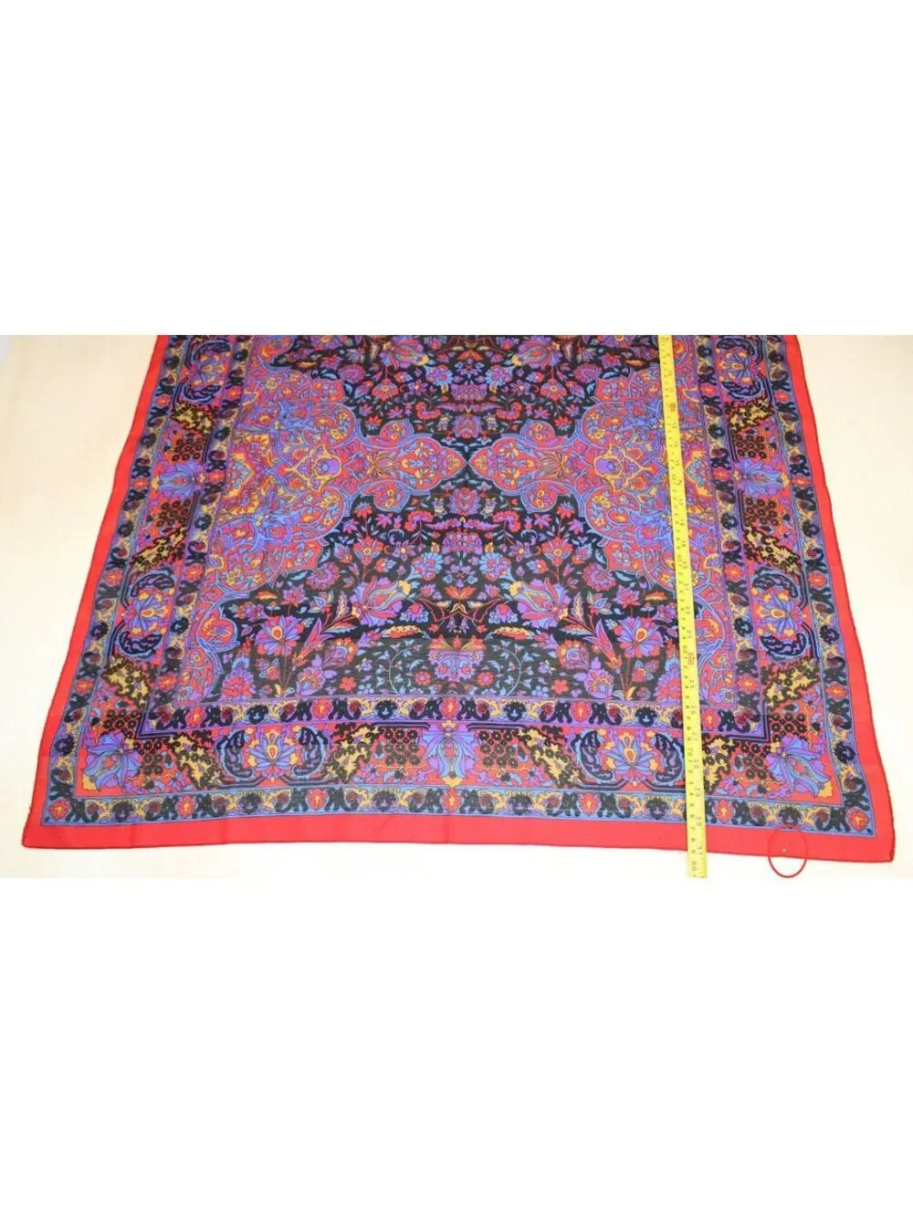 Vintage Silken Polyester Scarf by Berkshire Made in Italy Paisley Floral Red